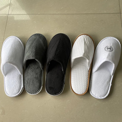 5 paia/lotto uomo donna usa e getta hotel pantofole per gli ospiti scivoli in cotone casa viaggio SPA pantofola ospitalità economici indoor slip-on