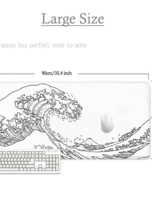 Mouse Pad Gamer Black And White Great Wave XL New Custom Computer Large Mousepad XXL MousePads Natural Rubber PC Table Mat