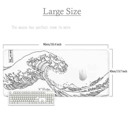 Mouse Pad Gamer Black And White Great Wave XL New Custom Computer Large Mousepad XXL MousePads Natural Rubber PC Table Mat