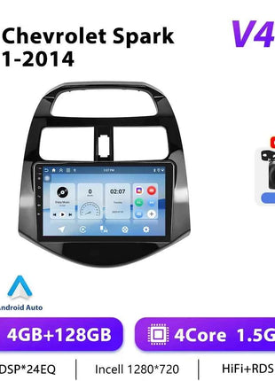 Podofo 4G CarPlay Android Radio For Chevrolet Spark 2011-2014 Car Intelligent System 2din GPS Stereo Head Unit Multimedia Player