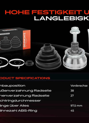 Giunto Semiasse Anteriore Frankberg 1x per VW Passat Variant Audi A4 A6 Avant A8 Skoda 8D0407305J 4D0498099A