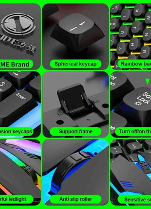 NG GTX350 Gaming Keyboard Mouse Combos Computer Laptop Backlight Gamer Kit LED Wired Usb Keyboard GTX350 Set-Black