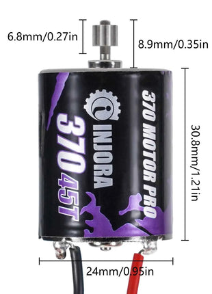 INJORA CNC Aluminum Complete Transmission with 370 Brushed Motor 45T for 1/18 RC Crawler TRX4M Upgrade