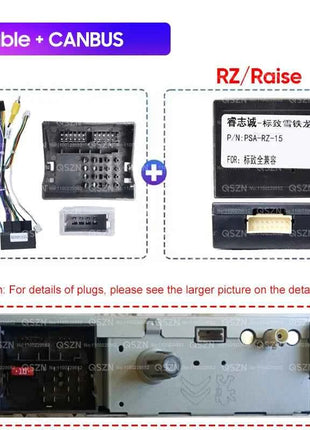 Accessori per cavi radio Android a 16 pin per Peugeot 2008 3008 308 307 Citroen C5 C4 C3 Cablaggio Adattatore scatola decodificatore CANBUS