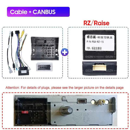 Accessori per cavi radio Android a 16 pin per Peugeot 2008 3008 308 307 Citroen C5 C4 C3 Cablaggio Adattatore scatola decodificatore CANBUS