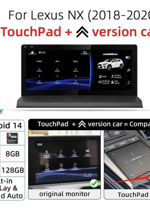Nunoo Android 14 CarPlay Auto Radio For Lexus NX NX200 NX200T NX300h 2014-2021 Multimedia Navigation GPS DSP 4G WiFi