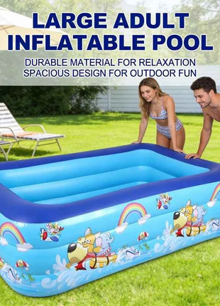 Piscina Gonfiabile Estiva 1 Pezzo, Grande Piscina con Telaio, Vasca da Bagno da Giardino per Giochi d'Acqua all'Aperto e al Chiuso, Feste
