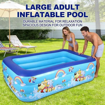 Piscina Gonfiabile Estiva 1 Pezzo, Grande Piscina con Telaio, Vasca da Bagno da Giardino per Giochi d'Acqua all'Aperto e al Chiuso, Feste