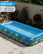 Inflatable Pool Made of Thick PVC, Foldable, Portable, Large for Families, Garden, Children and Adults, with Slide, Pool Accessories