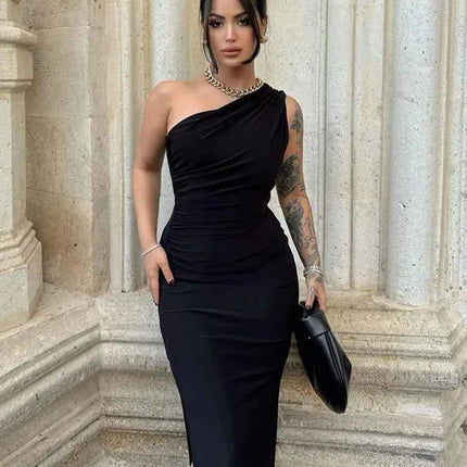 Abiti Lunghi Estivi da Donna, Sexy con Spacco, Senza Maniche, Schiena Scoperta, Vestito Aderente, Abbigliamento Casual Femminile, Elegante per Feste e Club