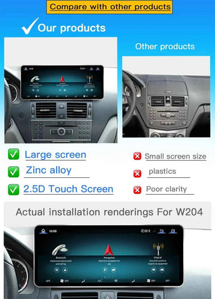 12.3"Android 14 Car Multimedia For MercedesBenz W204 W205 2007-2018 Wireless Auto Radio Player Stereo Screen Head Unit Carplay