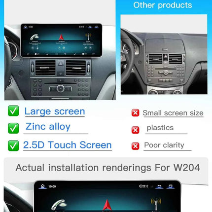12.3"Android 14 Car Multimedia For MercedesBenz W204 W205 2007-2018 Wireless Auto Radio Player Stereo Screen Head Unit Carplay