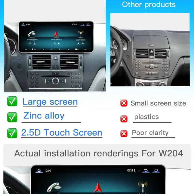 12.3"Android 14 Car Multimedia For MercedesBenz W204 W205 2007-2018 Wireless Auto Radio Player Stereo Screen Head Unit Carplay