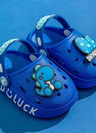 Bambino Kawaii Blu Cartone Animato Zoccoli Scarpe Estate Bambini Adorabile Dinosauro All'aperto Ragazzi Carini Sandalo Leggero Traspirante Scarpe Da Giardino Casual