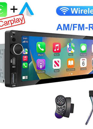IPS 6.9 Inch 1Din Wireless Or wired Carplay Android Auto Car Radio Multimedia MP5 Player 1 Din DVD Bluetooth Stereo USB Charging