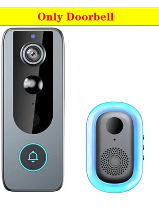 Campanello senza fili Copertura solare per carica pioggia Porta digitale Peephol Tuya Wifi Telecamera di sicurezza Citofono Video Smart Ring Campanello per porta