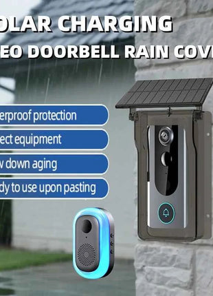 Campanello senza fili Copertura solare per carica pioggia Porta digitale Peephol Tuya Wifi Telecamera di sicurezza Citofono Video Smart Ring Campanello per porta