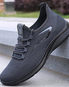 Men's Lightweight Breathable Knit Sneakers Non-Slip Basketball Running Training Shoes Black White Sports Shoes PU Sole