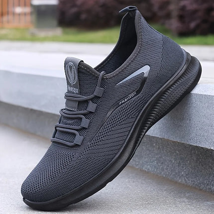 Scarpe da ginnastica in maglia da uomo leggere e traspiranti Scarpe da allenamento antiscivolo per la corsa di basket Scarpe sportive bianche nere Suola in PU