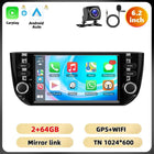 Podofo 6.2'' 2+64G Car Radio For Fiat Punto 2010-2016/Linea 2012-2015 Multimedia Player WIFI GPS Carplay Android Auto Car Stereo