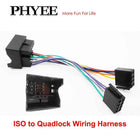 Cablaggio Quadlock, per autoradio ISO, cavo elettrico automobilistico, compatibile con VW, Seat, Skoda, BMW, Ford