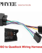 Cablaggio Quadlock, per autoradio ISO, cavo elettrico automobilistico, compatibile con VW, Seat, Skoda, BMW, Ford