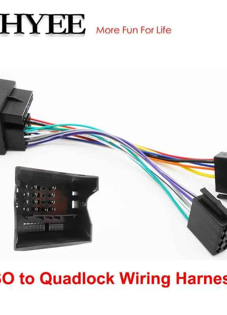 Cablaggio Quadlock, per autoradio ISO, cavo elettrico automobilistico, compatibile con VW, Seat, Skoda, BMW, Ford