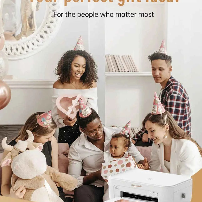 Mini Color Photo Printer 300 DPI High-Resolution Instant Photo Printer Wireless Thermal Photo Printer with Paper and Ribbon