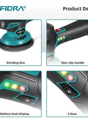 Lucidatrice Elettrica per Auto YOFIDRA 7000RPM 150MM, Utensile per Lucidatura, Levigatura e Ceratura Compatibile con Batteria Makita