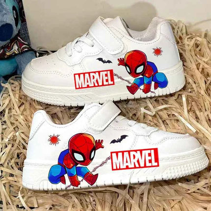 Scarpe Sportive Casual per Bambini, Sneakers Antiscivolo con Stampa Cartoon alla Moda, Scarpe da Esterno in Pelle PU per Studenti