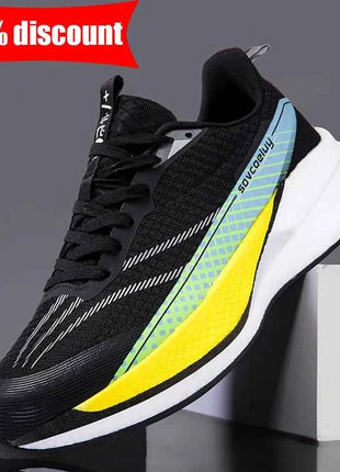 Scarpe sportive da uomo traspiranti con lacci, comode per il fitness quotidiano, scarpe da jogging elastiche, specializzate per l'allenamento all'aperto.