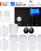 WIFI GSM Home Alarm System Security Alarm Host Anti-theft with Door Gap PIR Motion Sensor Tuya Smart App Control Works with Alexa