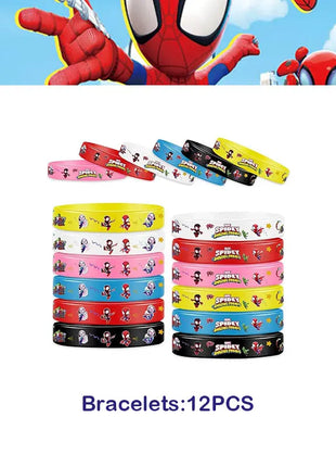 Set Decorazioni per Festa di Compleanno Spidey e Amici, Articoli per la Tavola, Bicchieri, Piatti, Palloncini, Striscione, Sacchetti Regalo, Decorazioni per Torte, Accessori per Bambini