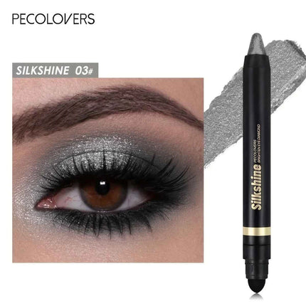 PECOLOVERS Champagne Brown Metallic Eyeshadow Stick - Waterproof, Long-Lasting Glitter Highlighter & Brightening Pencil Crayon