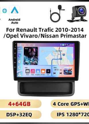 Podofo 10.1'' 8Core Car Audio For Renault Trafic 2010-2014/ Opel Vivaro/Nissan Primastar Carplay Android Auto Qualcomm DSP RDS