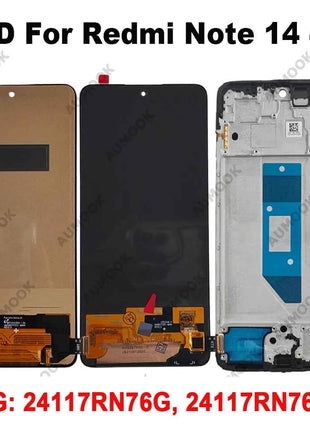 Display AMOLED per Xiaomi Redmi Note 14 4G LCD 24117RN76G 24117RN76O, Schermo Touch per Redmi Note 14 5G 24094RAD4G LCD con Cornice