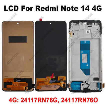 Display AMOLED per Xiaomi Redmi Note 14 4G LCD 24117RN76G 24117RN76O, Schermo Touch per Redmi Note 14 5G 24094RAD4G LCD con Cornice