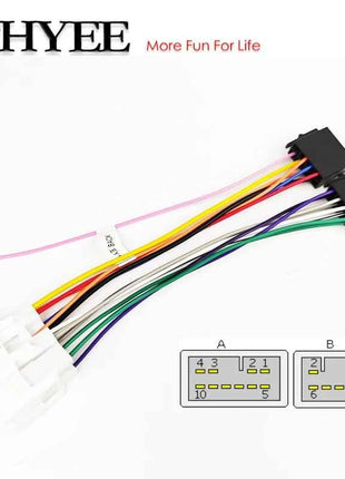 Adattatore per cablaggio radio, spina ISO, cavo connettore unità principale a 16 pin, per Toyota Corolla Camry Prius RAV4 Yaris Vios Hilux