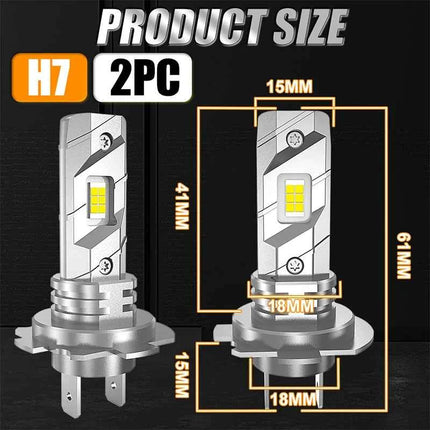 Turbo 2PCS H7 LED Canbus 1:1 Mini Car Lights 5570 CSP Cut-off Line Hi/Lo Beam 12V 24V Fanless T10 Bulbs 6000K White Led Headlamp
