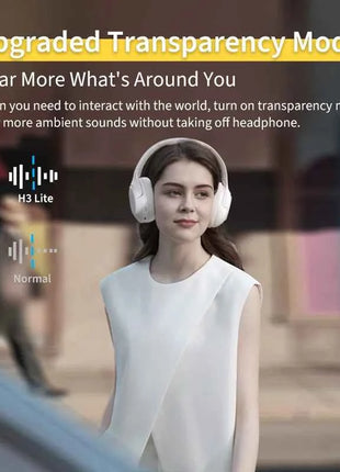QCY H3 Lite ANC Wireless/Wired Headphones Bluetooth 5.3 Foldable Over Ear Headset HIFI Sound 60H Playtime Earphones Dual Connect