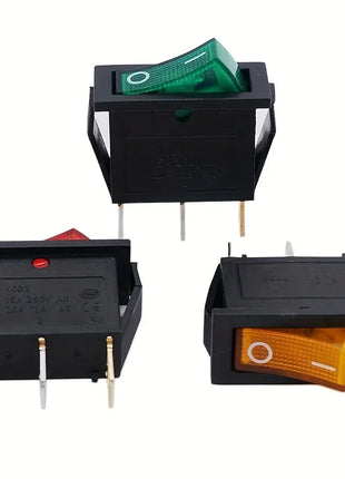 8 Pieces AC 250V/15A, 125V/20A LED Illuminated On/Off SPST 3 Pin 2 Position Mini Boat Rocker Toggle Switch Snap-in for DIY Home