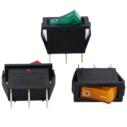 8 pezzi AC 250 V/15 A, 125 V/20 A LED illuminato On/Off SPST 3 pin 2 posizioni Mini barca interruttore a levetta a bilanciere a scatto per la casa fai da te