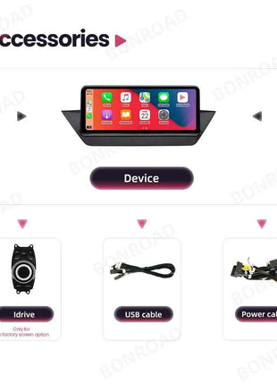 BONROAD Wireless Carplay Android auto Multimedia Player Car Radio For BMW X1 E84 Touch Screen With Bluetooth GPS Navigation