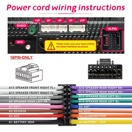 Cavo Adattatore 16 Pin per Navigazione Radio Auto Android, Cavo Adattatore 21 Pin 69 Pin per Hyundai Sonata 2019 K3