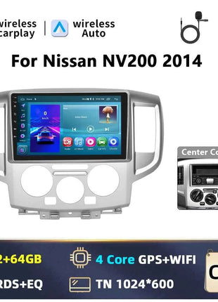 Podofo 9INCH AI Voice Android  2din Car Radio for NV200 NV 200 2009-2014 CarPlay Car Stereo Android Auto 4G GPS Navigation WiFi