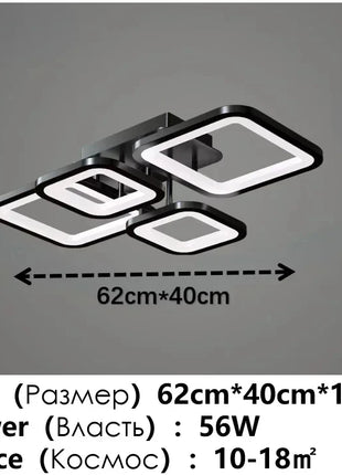 Lampade Moderne per Soggiorno, Lampadario LED Nordico Nero per Camera da Letto e Studio, Illuminazione per Sala da Pranzo, Apparecchi di Illuminazione per Interni