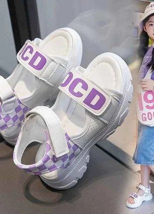 Sandali per bambini Ragazze Estate 2025 nuova moda scarpe da spiaggia per ragazze con suola morbida CuHK sandali sportivi antiscivolo per bambini
