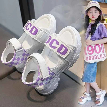 Sandali per bambini Ragazze Estate 2025 nuova moda scarpe da spiaggia per ragazze con suola morbida CuHK sandali sportivi antiscivolo per bambini