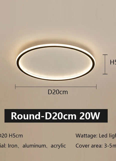 Lampada da soffitto a LED con telecomando Lampada da camera da letto moderna semplice ultrasottile Lustre Decorazioni per la casa Sala da pranzo Soggiorno Cucina Corridoio
