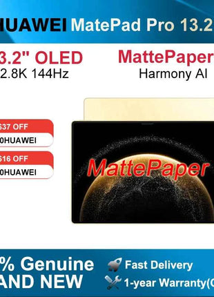 2025 HUAWEI MatePad Pro 13.2 Inch Matte Paper Tablet WiFi/LTE 2.8k  OLED 144Hz AI Rear camera 50M Front camera 16M 10100mAh
